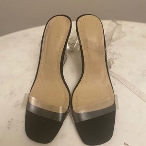 Black Public Desire Heels Size 10 Clear Heel
